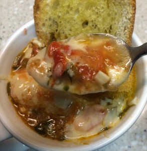 Mexican Garlic Soup close up